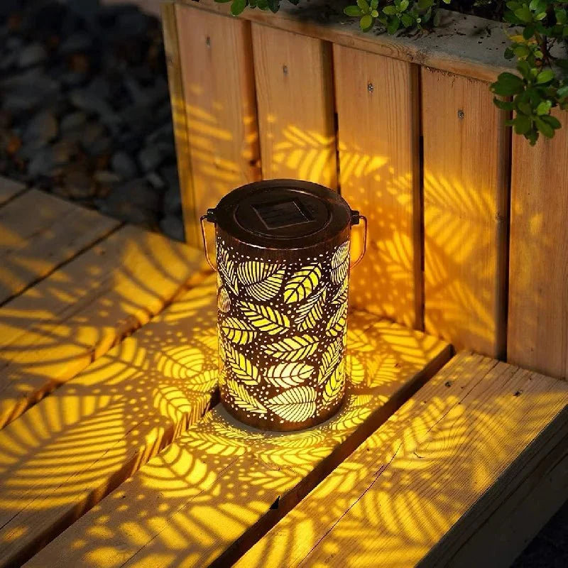 Sharon – Solarlaterne mit Blätter-Projektion