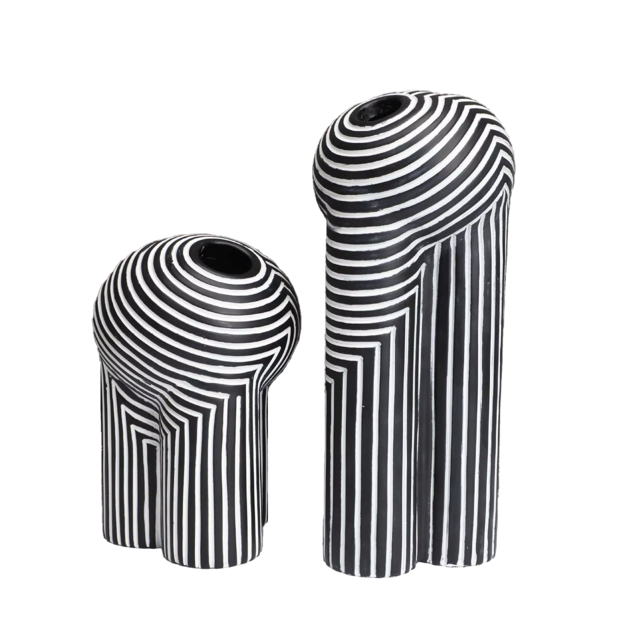 Vivienne – Europäische Vase mit schwarz-weißen Streifen