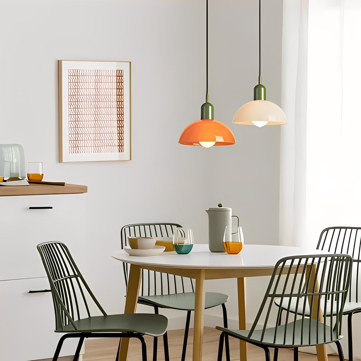 Marisa – Antiker Bauhaus Glas-Kronleuchter