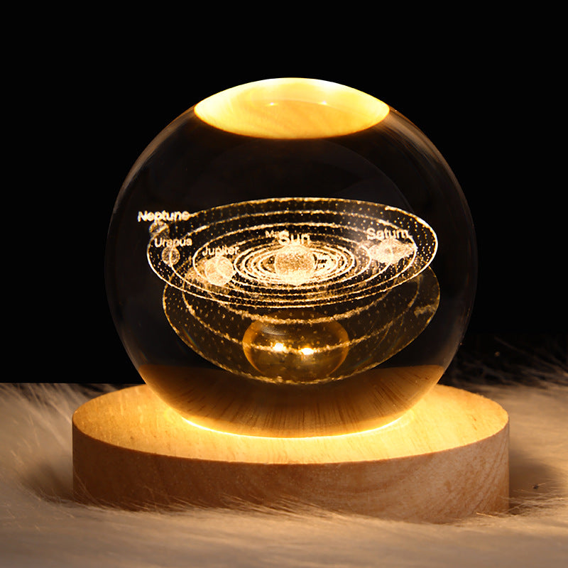 Pirena – LED-Kristallkugel-Tischlampe mit Galaxie-Design
