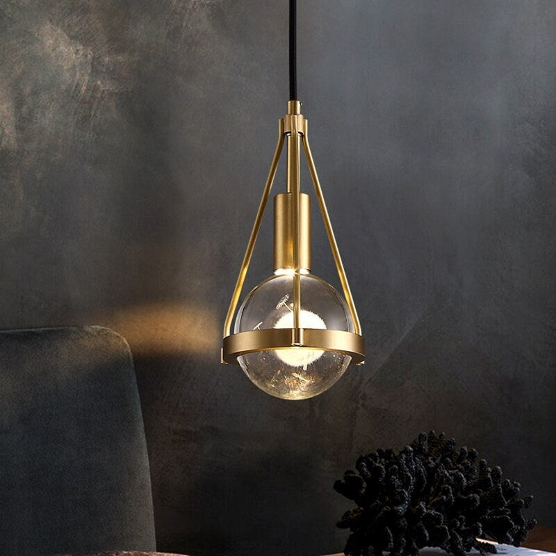 Maelis – Goldene Pusteblume Kristall-Pendelleuchte