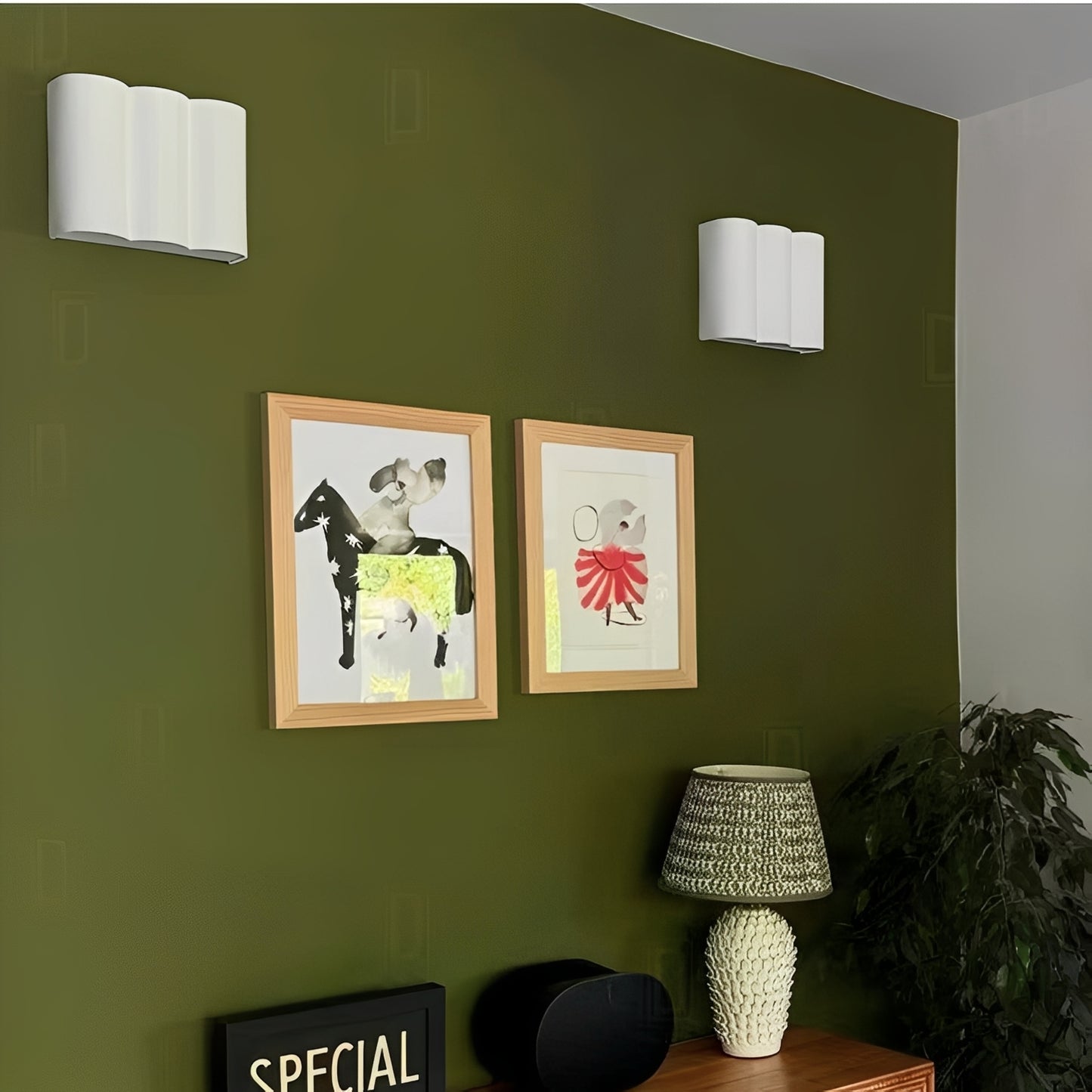 Elion – Mid-Century Stoff-Wandleuchte