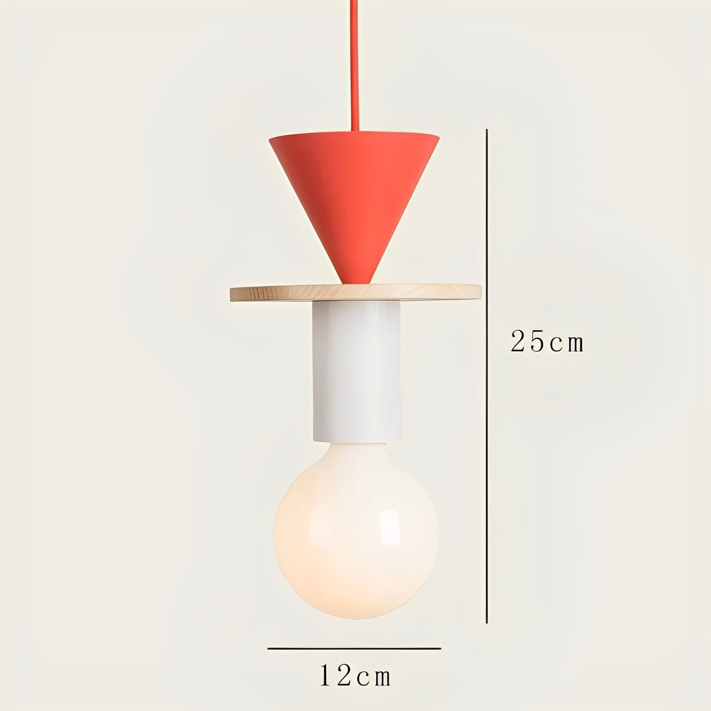 Tsubaki – Bunte Geometrische Holz-Pendelleuchte
