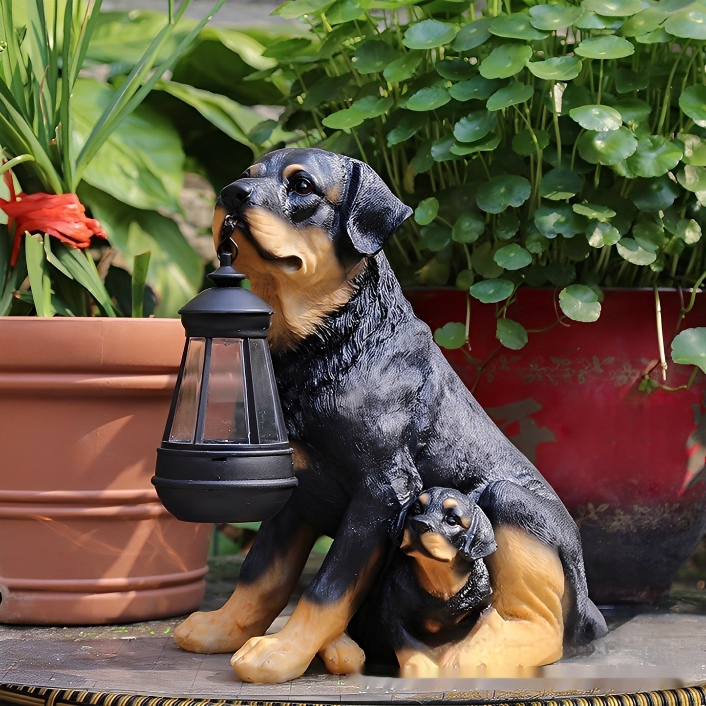 Danny – Solar Gartenfigur Hund mit Laterne