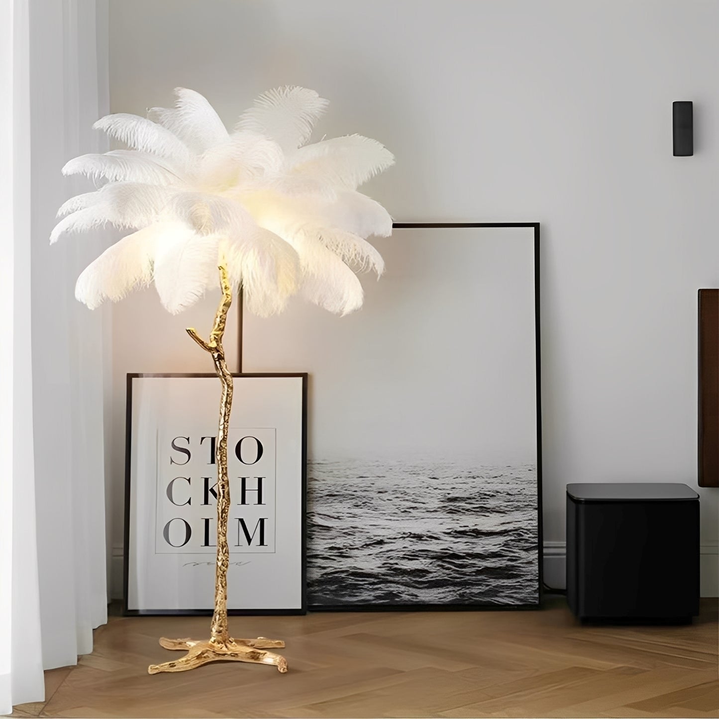 Gia – Resin-Federn Stehlampe