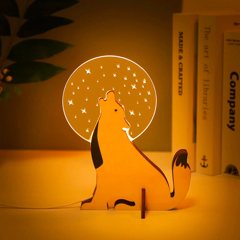 Noah – Tier-Tischlampe aus Holz & Acryl