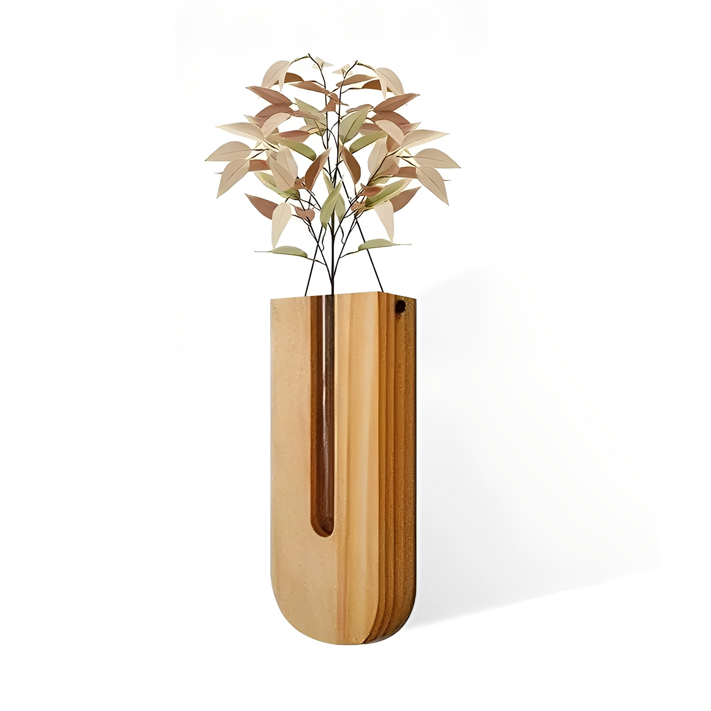 Haruto – Schlichte Wandvase im Naturholz-Design