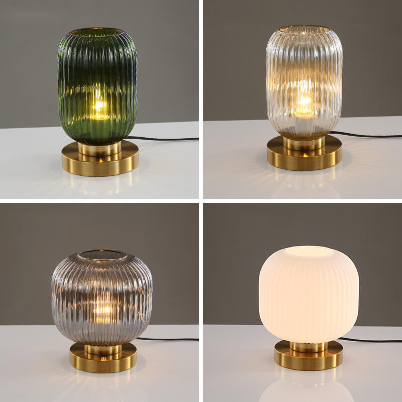 Nerida – Nordische Glas-Oval Tischlampe