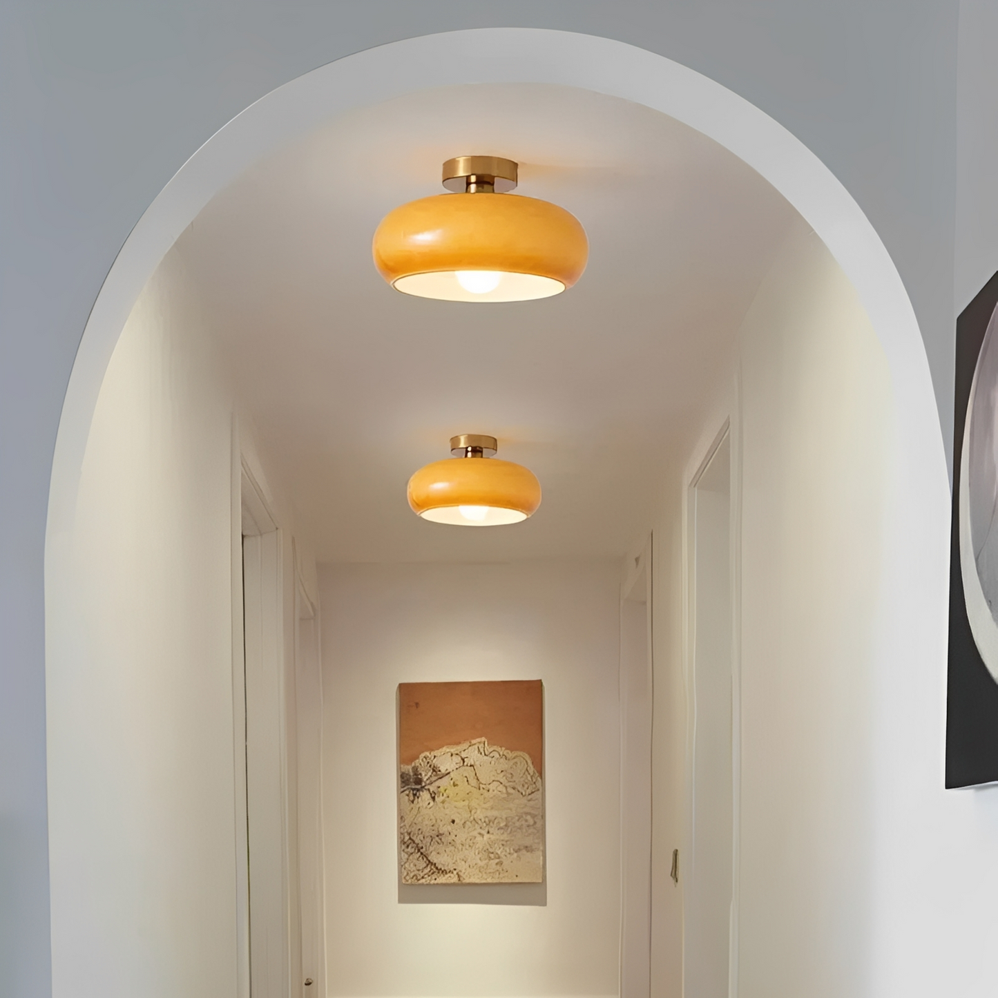 Friedrich – Bauhaus Messing Glas Deckenleuchte