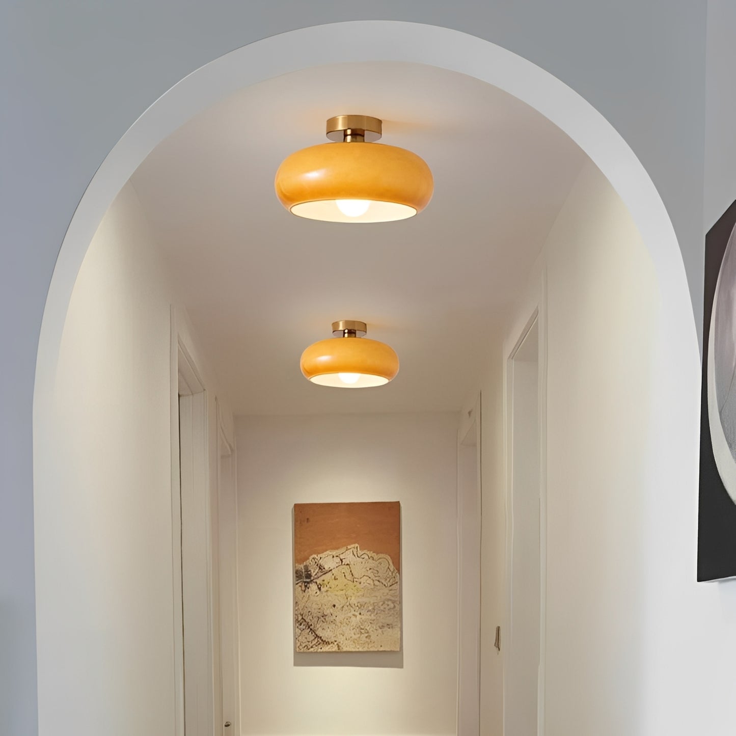 Janna – Vintage Runde Glas-Deckenleuchte