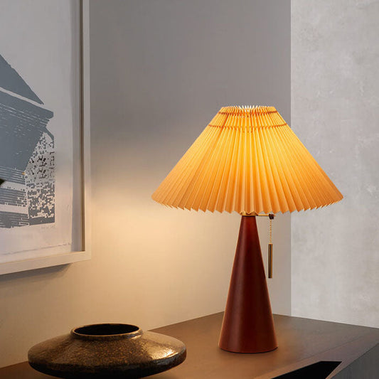 Emilia – Japanische Faltbare Holz LED Tischlampe