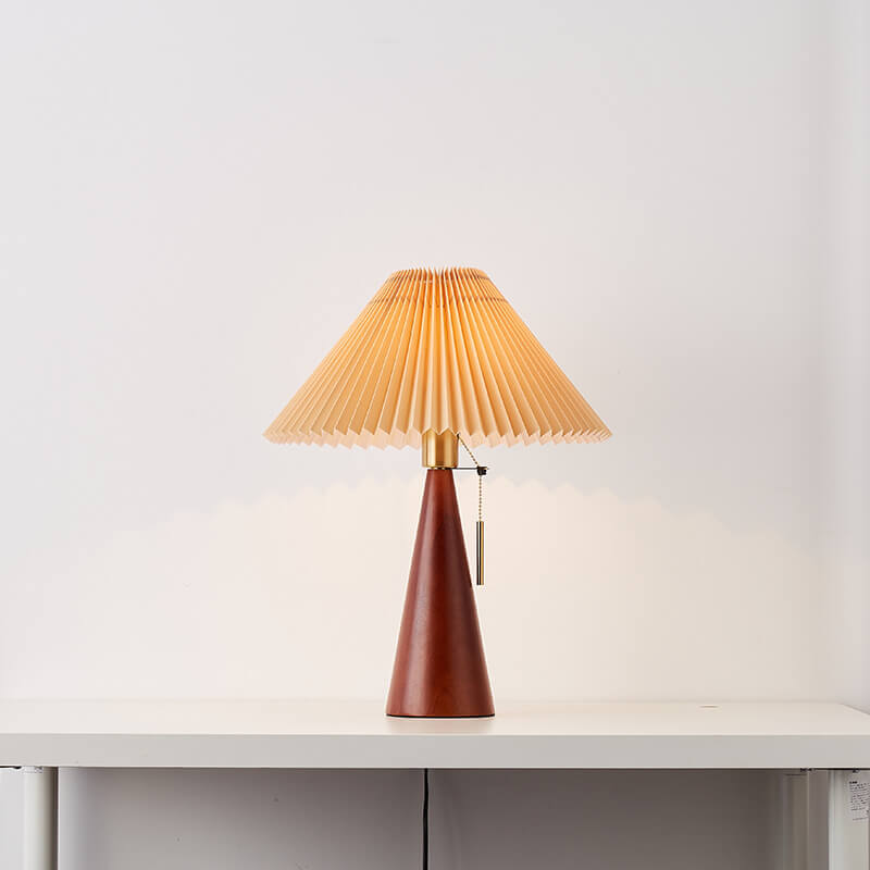 Emilia – Japanische Faltbare Holz LED Tischlampe