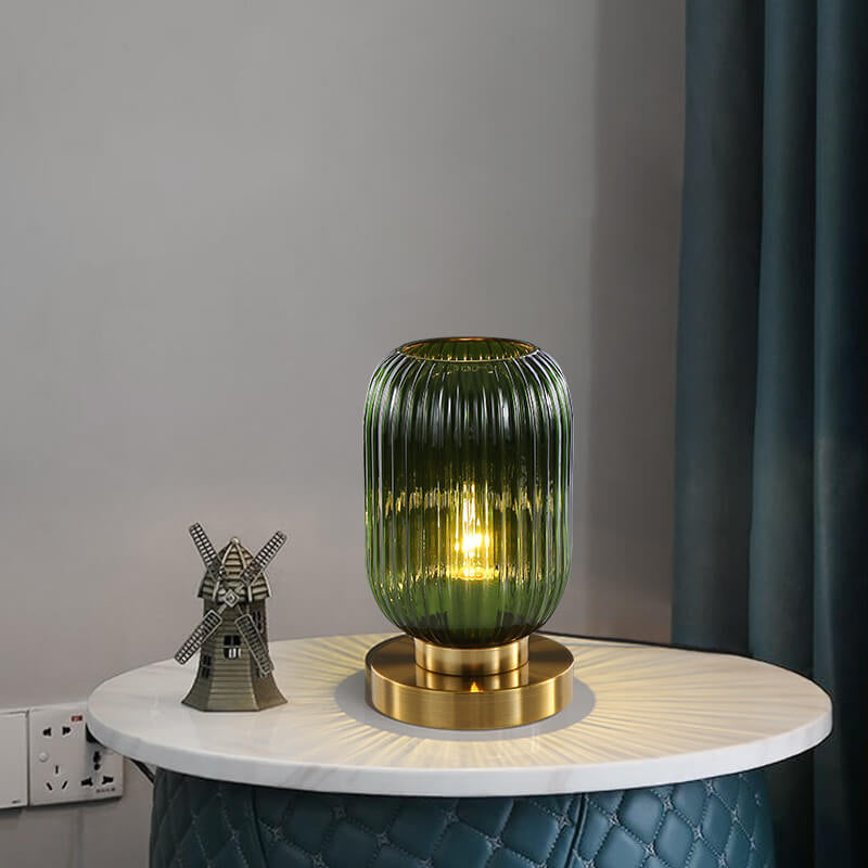 Nerida – Nordische Glas-Oval Tischlampe