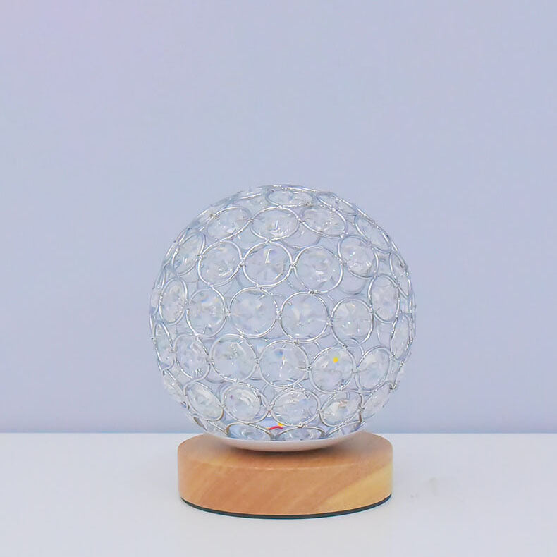 Shaira – Kristall-Tischlampe mit USB-Aufladung
