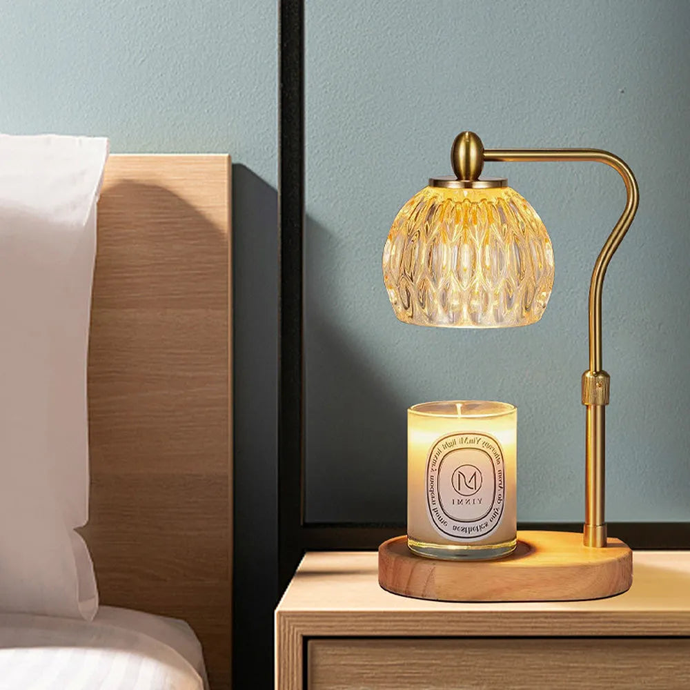 Emma – Goldene Glas-Kerzenwärmer Lampe
