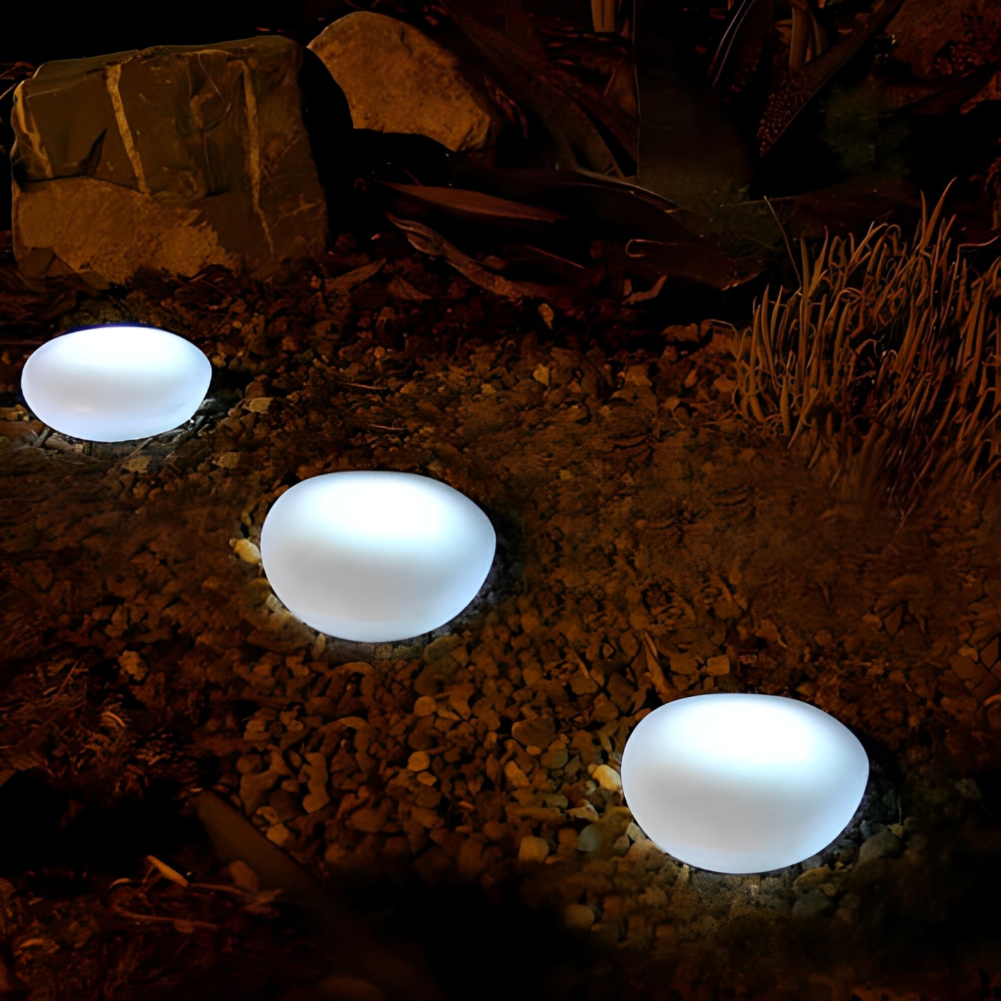 Kaori – Solar Gartenleuchte in Kieselstein-Optik