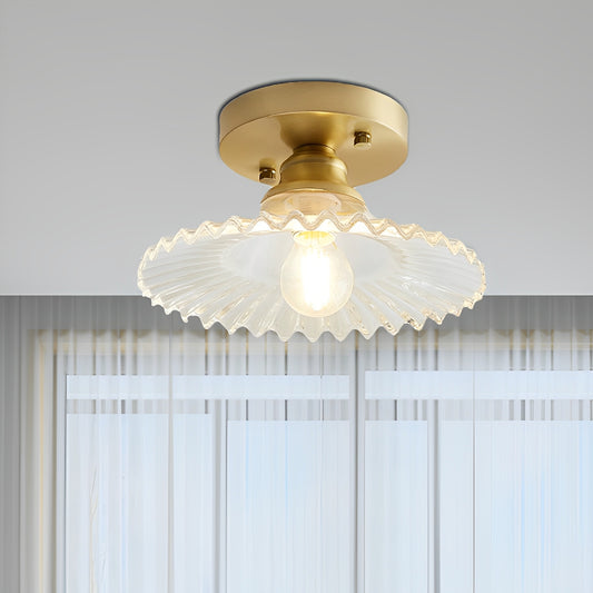 Ribella – Deckenleuchte mit geriffeltem Glas im Retro-Look