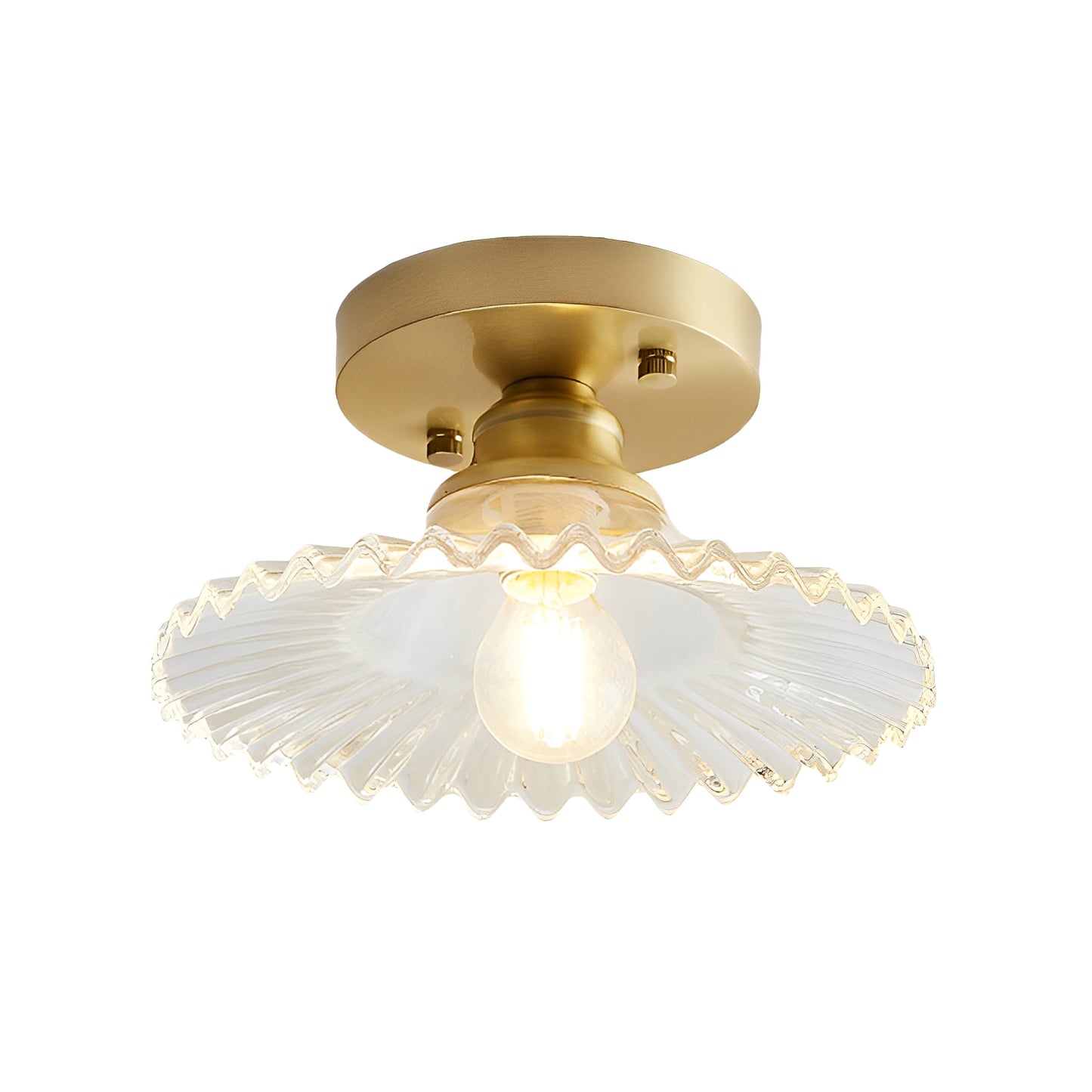 Ribella – Deckenleuchte mit geriffeltem Glas im Retro-Look