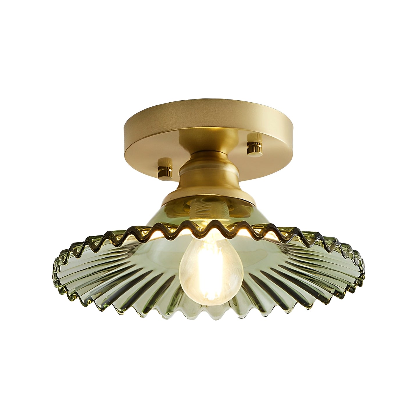Ribella – Deckenleuchte mit geriffeltem Glas im Retro-Look