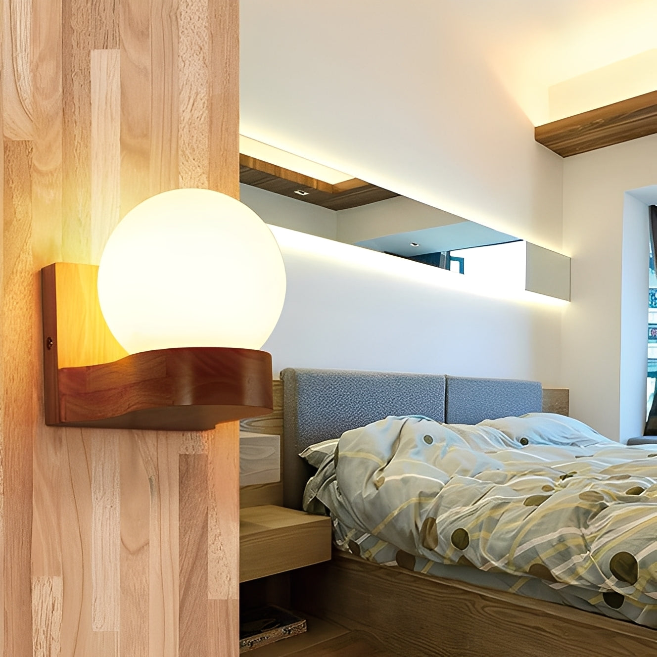 Alvaro – Edle Holz-Wandlampe