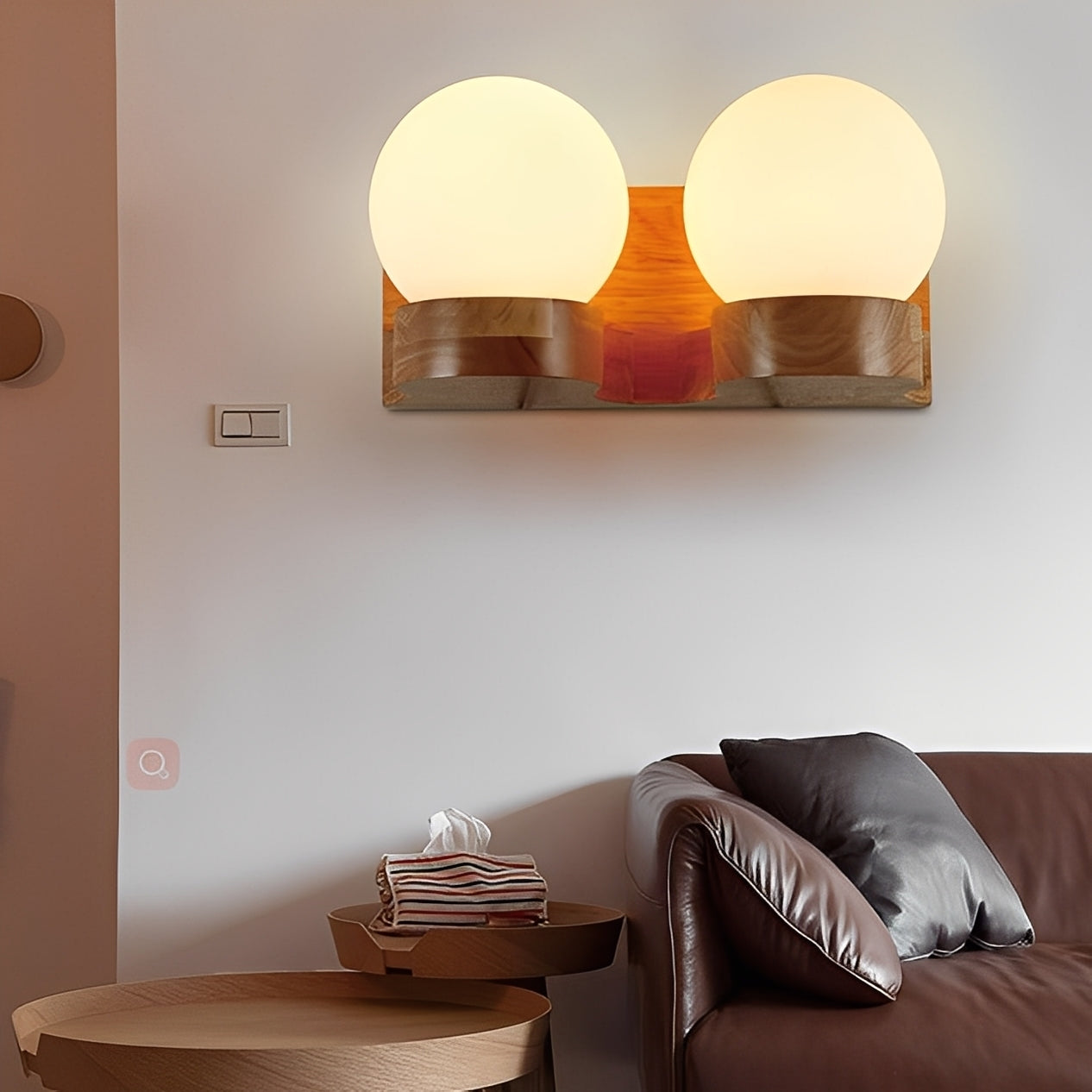 Alvaro – Edle Holz-Wandlampe