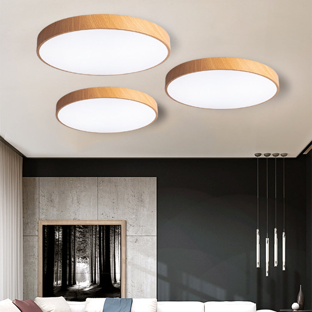 Lian – LED-Deckenleuchte in Holzoptik