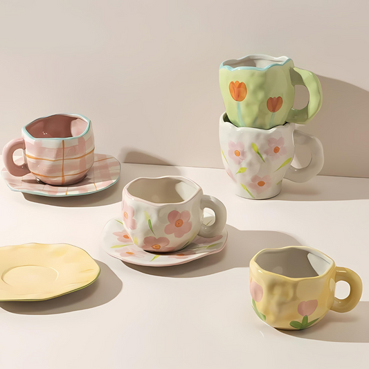 Arielle – Retro Herz Hand Pinch Kaffeetasse