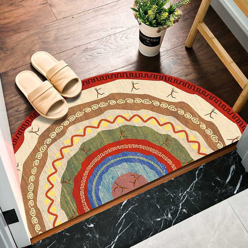 EthnoStep – Rutschfeste Fußmatte mit halbrundem Boho-Muster