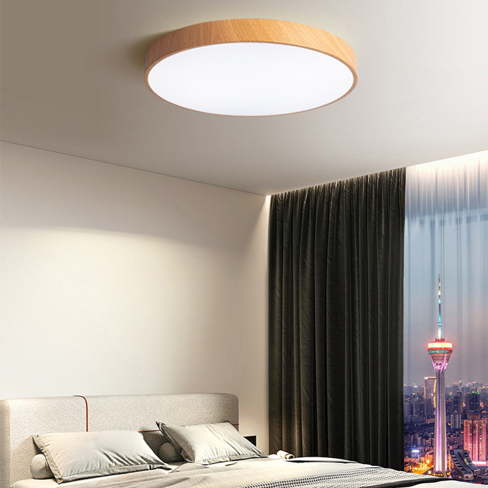 Lian – LED-Deckenleuchte in Holzoptik