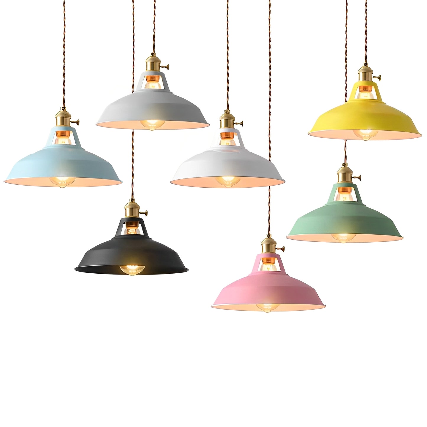 Mella – Industrie-Pendelleuchte im Macaron-Design aus Metall
