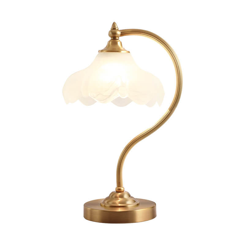 Maribel – Vintage Messing und Glas Blüten-Tischlampe