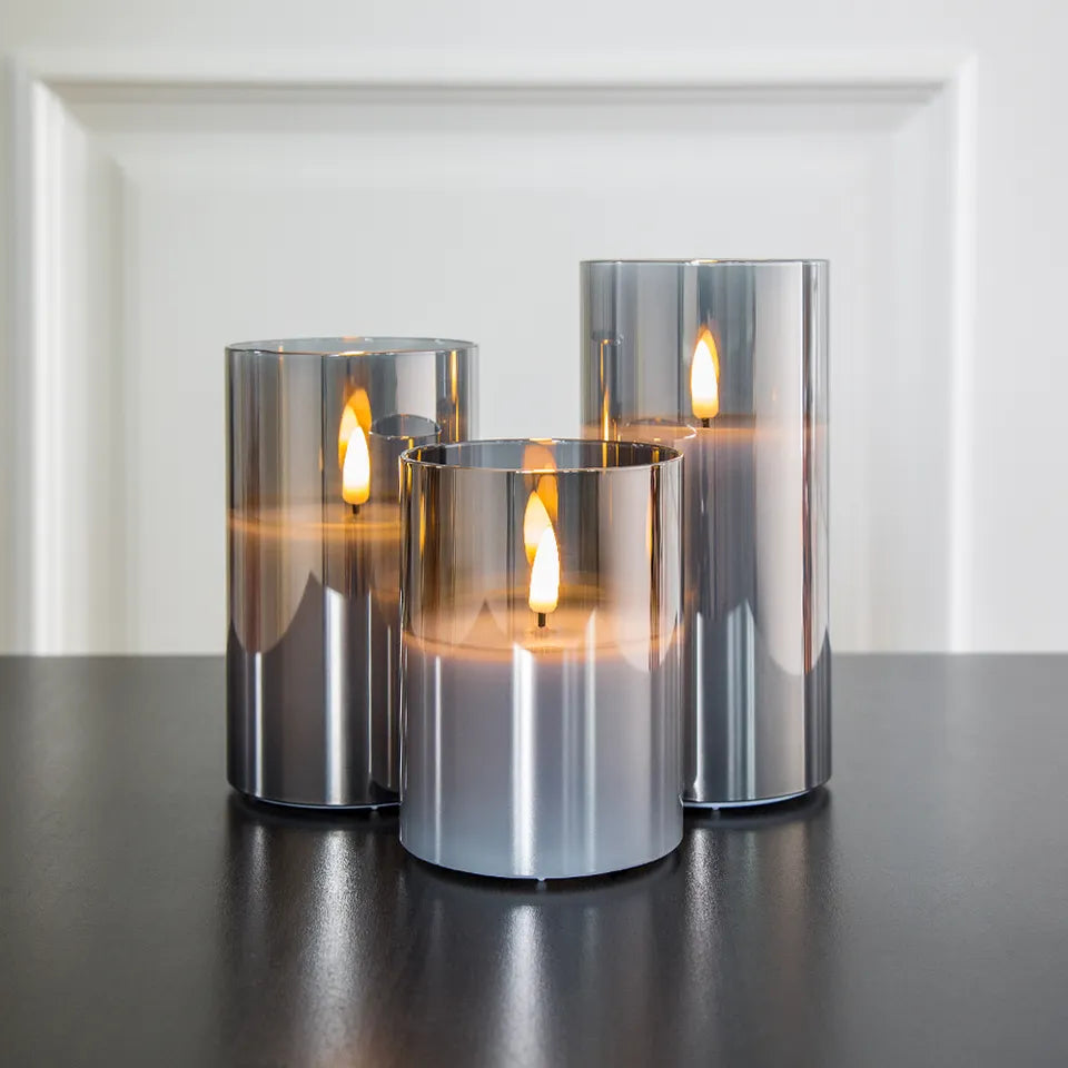 Meline – LED Kerze im Glas mit Flackereffekt