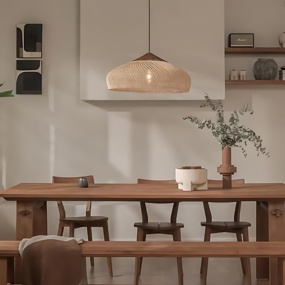 Sana – Holz-Rattan Kronleuchter