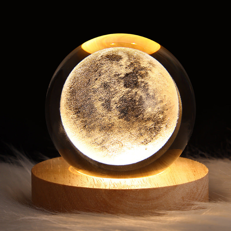 Pirena – LED-Kristallkugel-Tischlampe mit Galaxie-Design