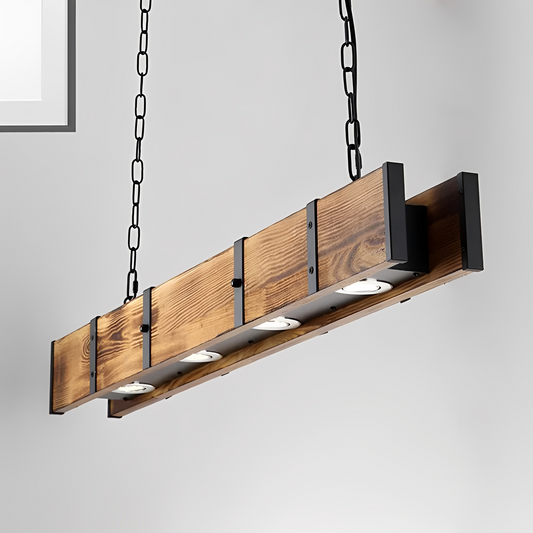 Bruno – Retro Industrielle Holz-Pendelleuchte