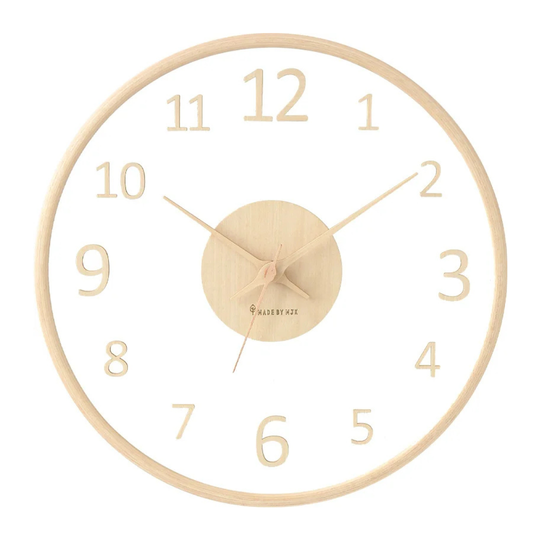 Jasmin – Wanduhr aus Holz und Glas