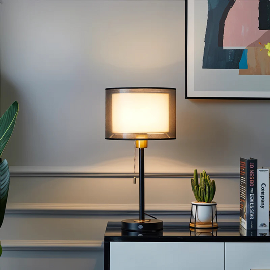 Elio – Retro-Nachttischlampe mit Zugschalter
