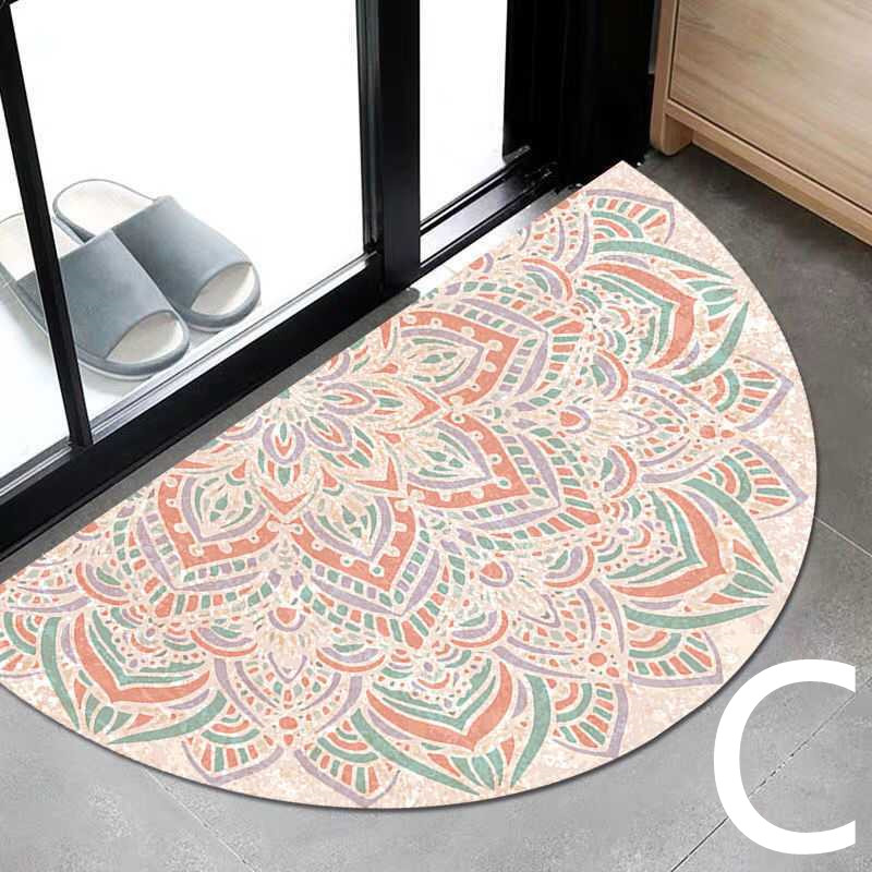 EthnoStep – Rutschfeste Fußmatte mit halbrundem Boho-Muster