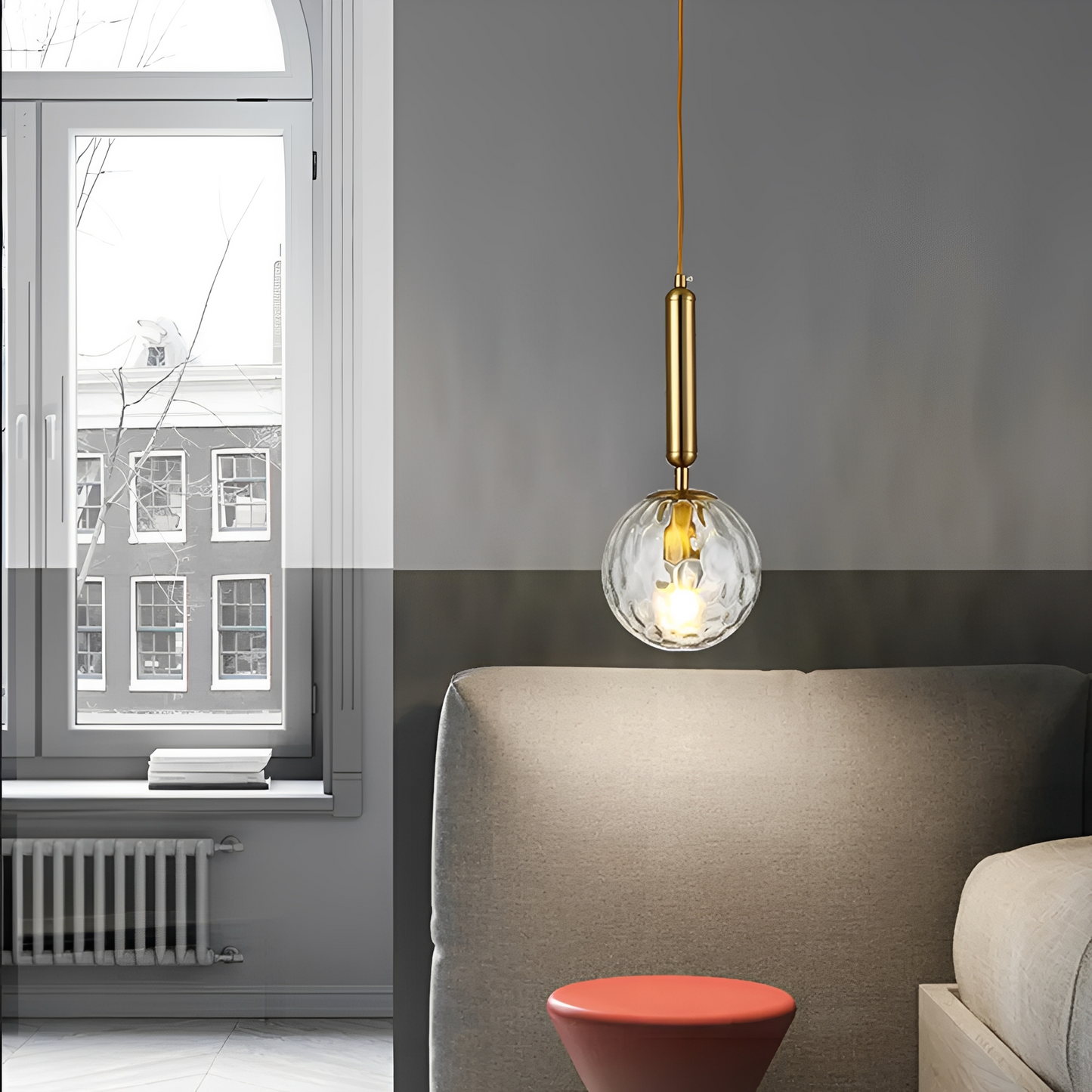 Sean – Moderne Schwarze und Goldene Pendelleuchte