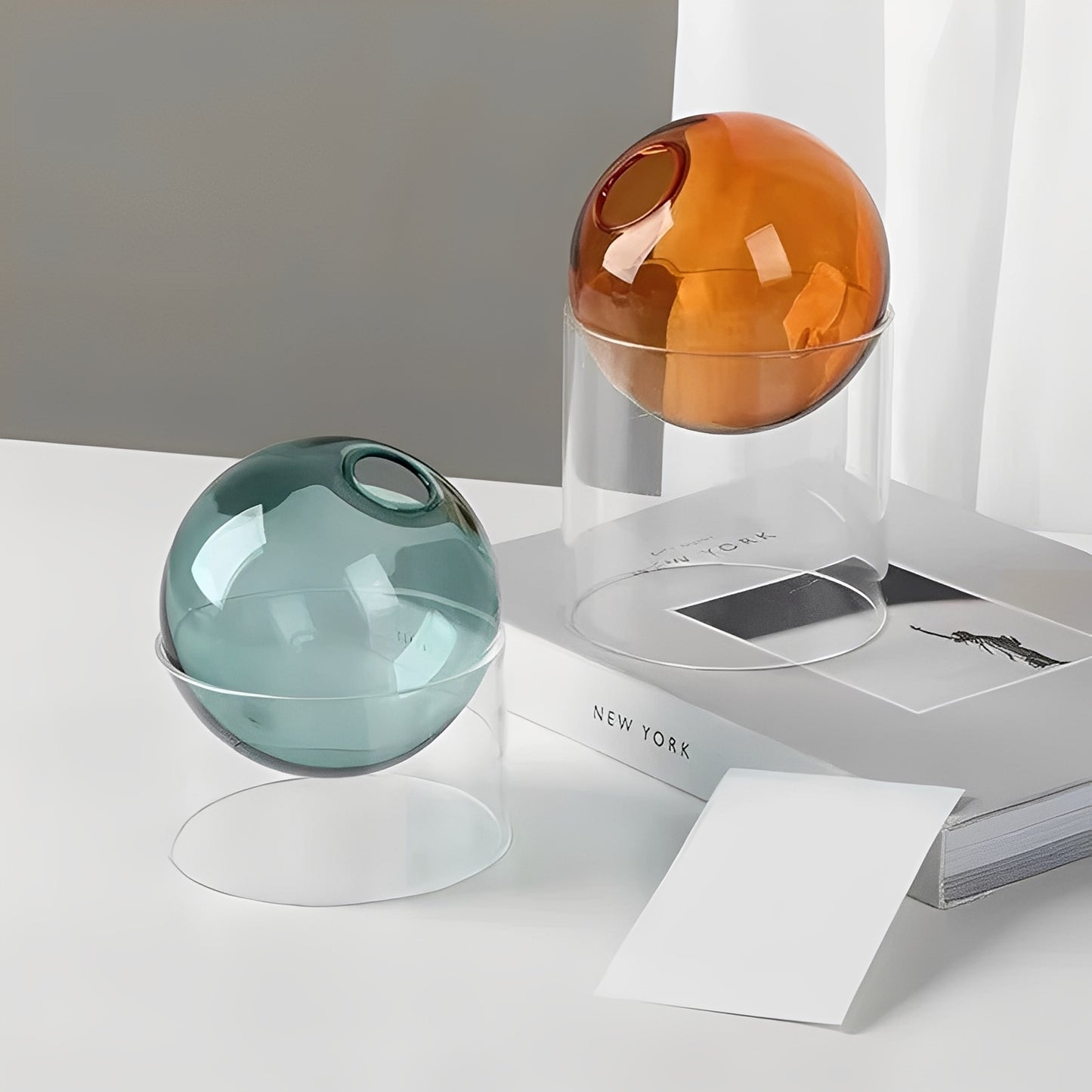 Amira – Bunte Glas Kugelvase Dekoration