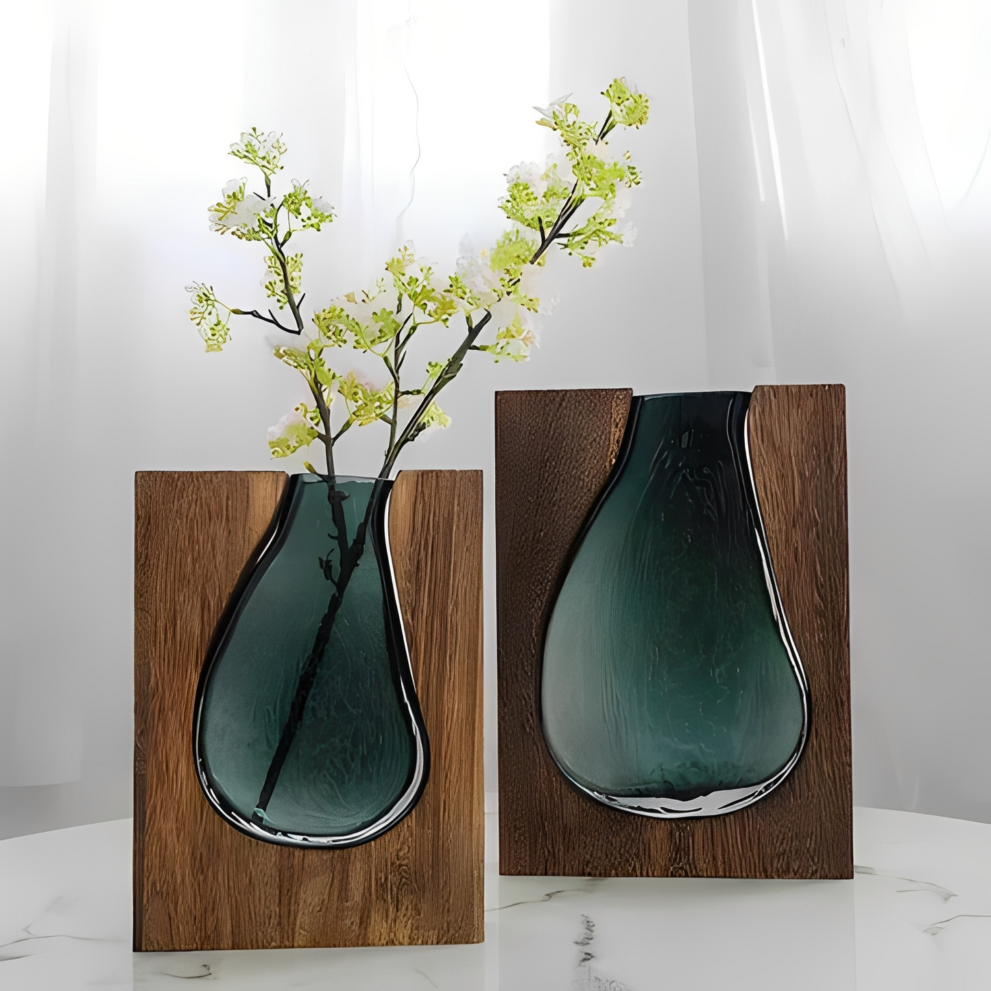 Miyako – Nordische Holz und Glas Live-Edge Vase