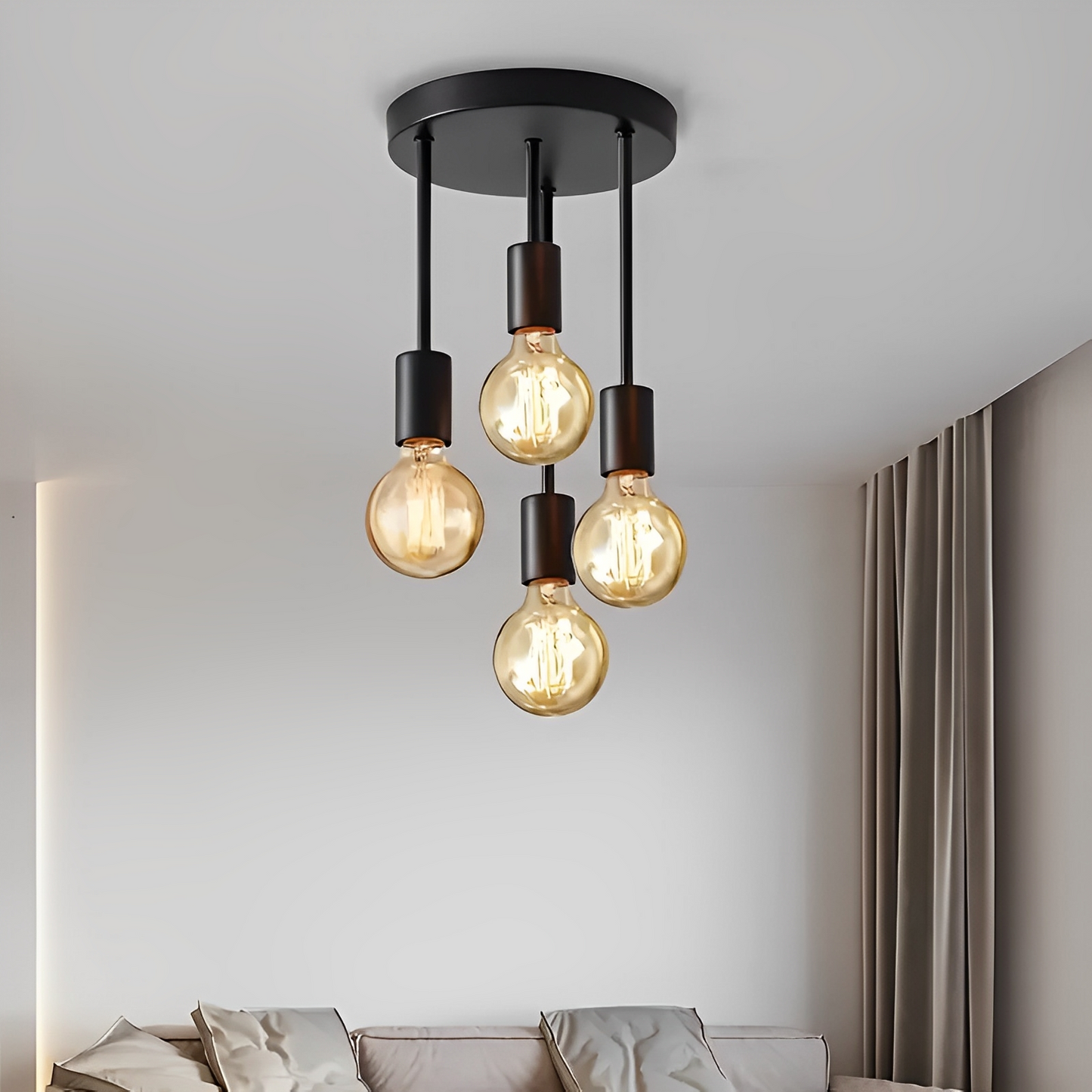 Arden – Schwarze Deckenlampe mit 4 verstellbaren Strahlern im Industrie-Design