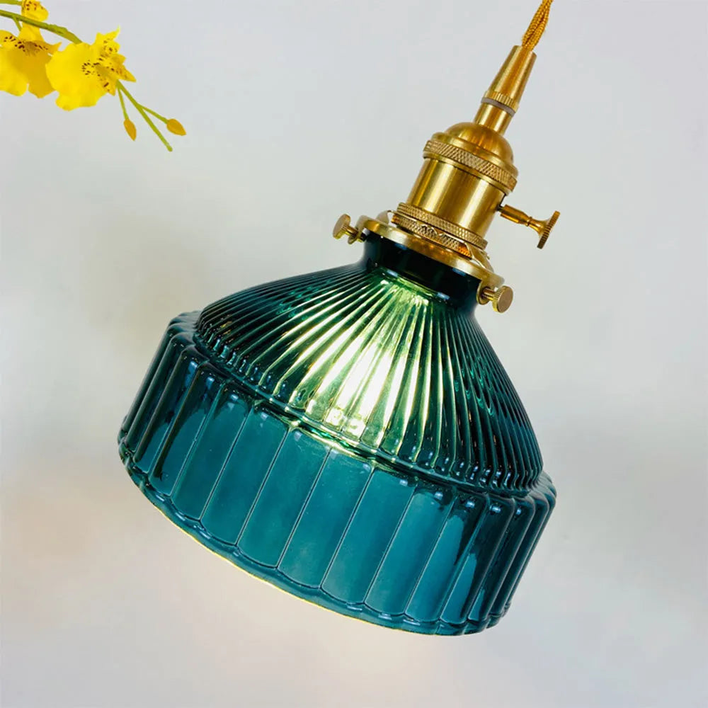 David – Nordische Retro Messing-Glas-Pendelleuchte