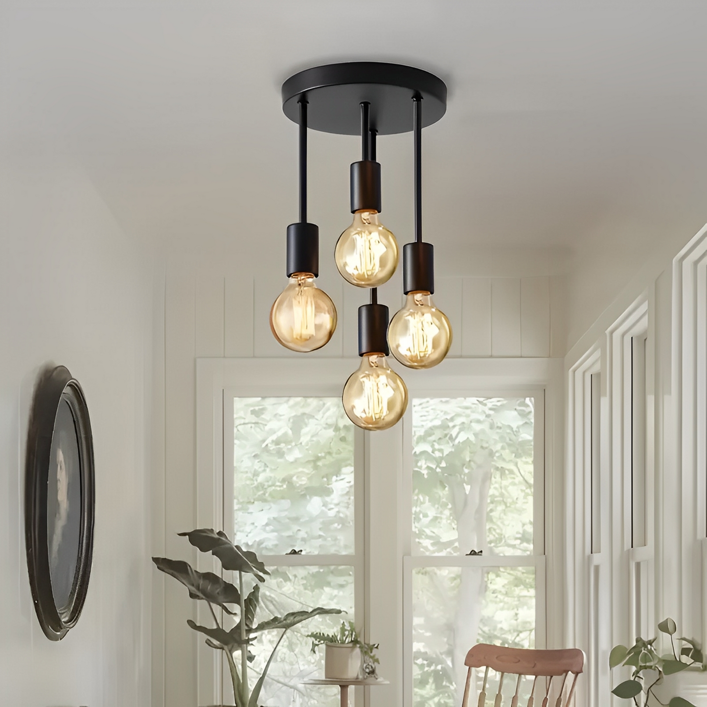 Arden – Schwarze Deckenlampe mit 4 verstellbaren Strahlern im Industrie-Design