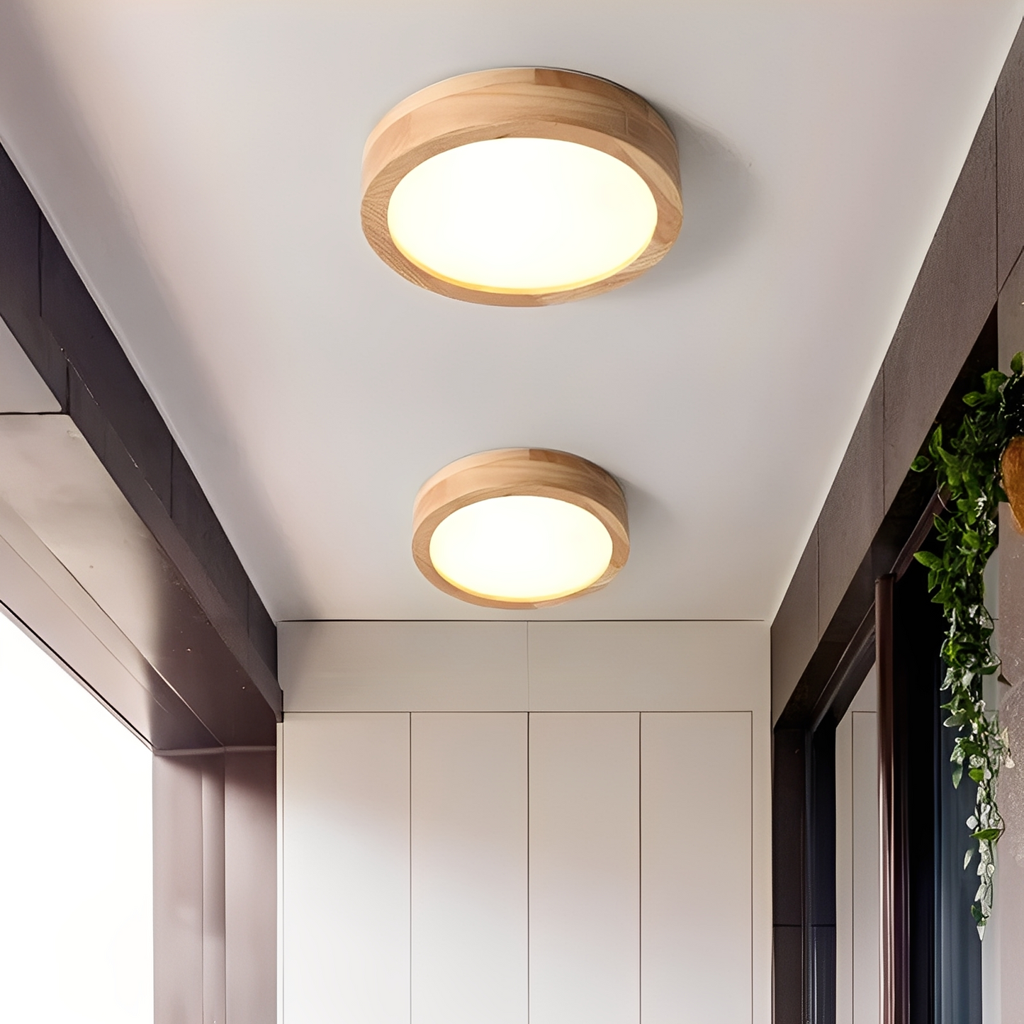 Airi – Runde Deckenlampe aus Holz