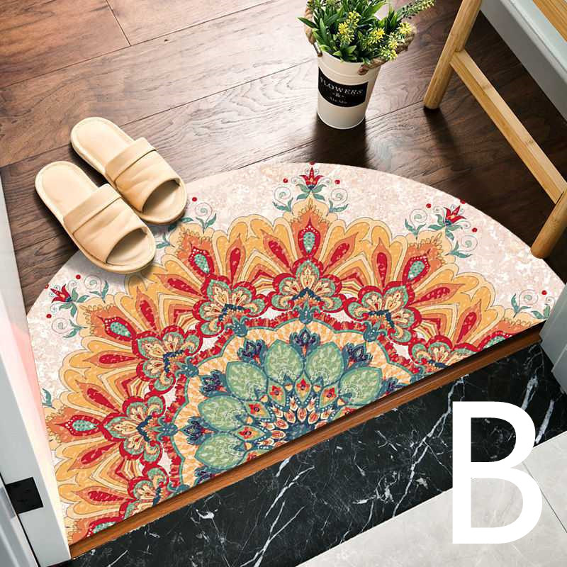 EthnoStep – Rutschfeste Fußmatte mit halbrundem Boho-Muster
