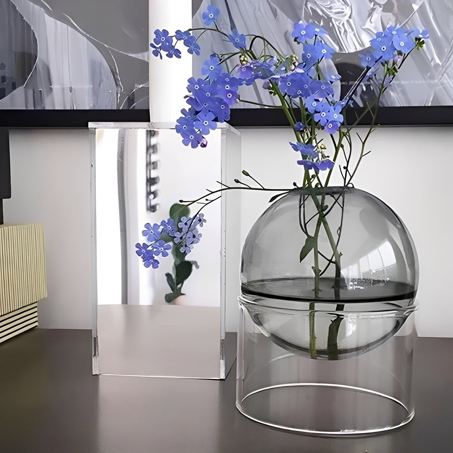 Amira – Bunte Glas Kugelvase Dekoration