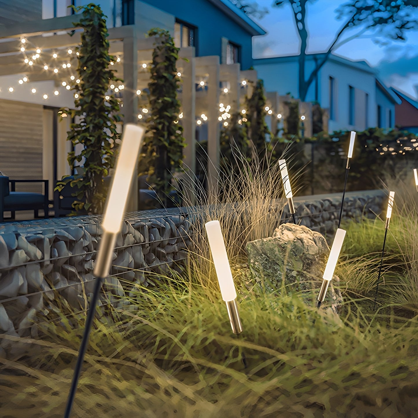 Steven – Solar Schilfrohr Gartenleuchte