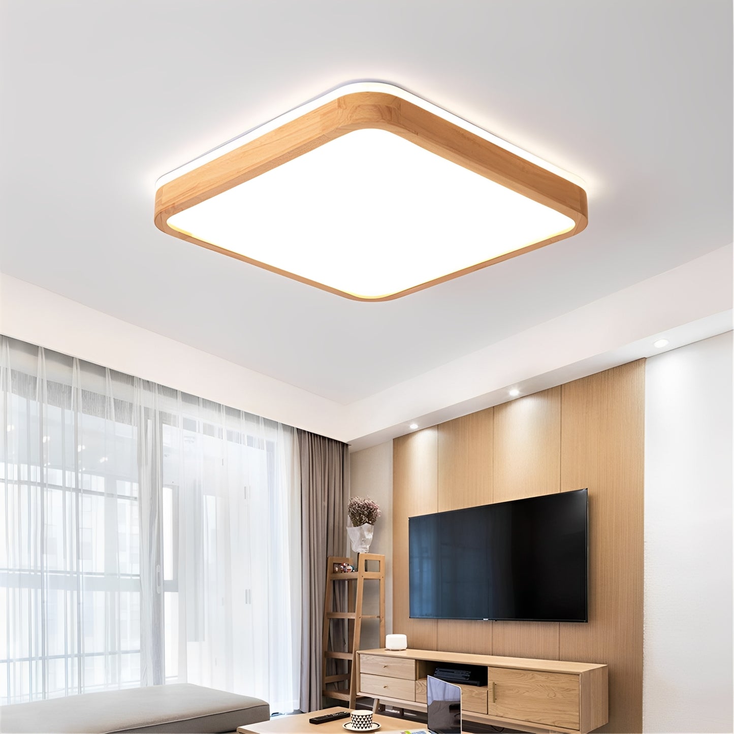 Paulo – Holz-LED-Deckenleuchte