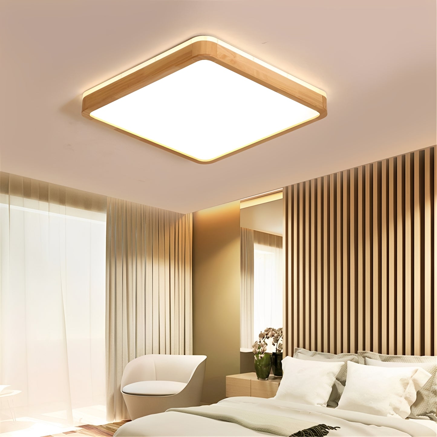 Paulo – Holz-LED-Deckenleuchte